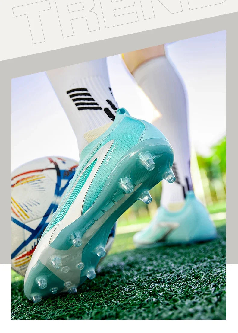 New Men Football Boots Sport Adult Long Spikes Soccer Shoes Training Outdoor Cleats Breathable Non Slip Boys Match Comfortable