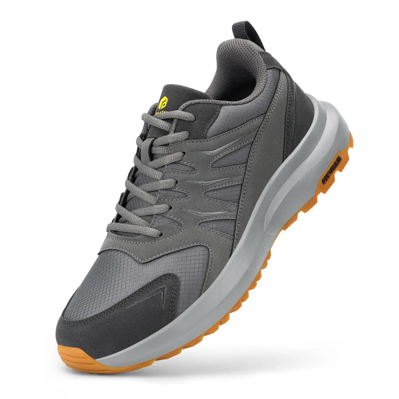 FitVille extra breda sneakers för män, vandrings- och promenadskor, bred tåbox, lätt löparsko för platta fötter med fotvalvsstöd