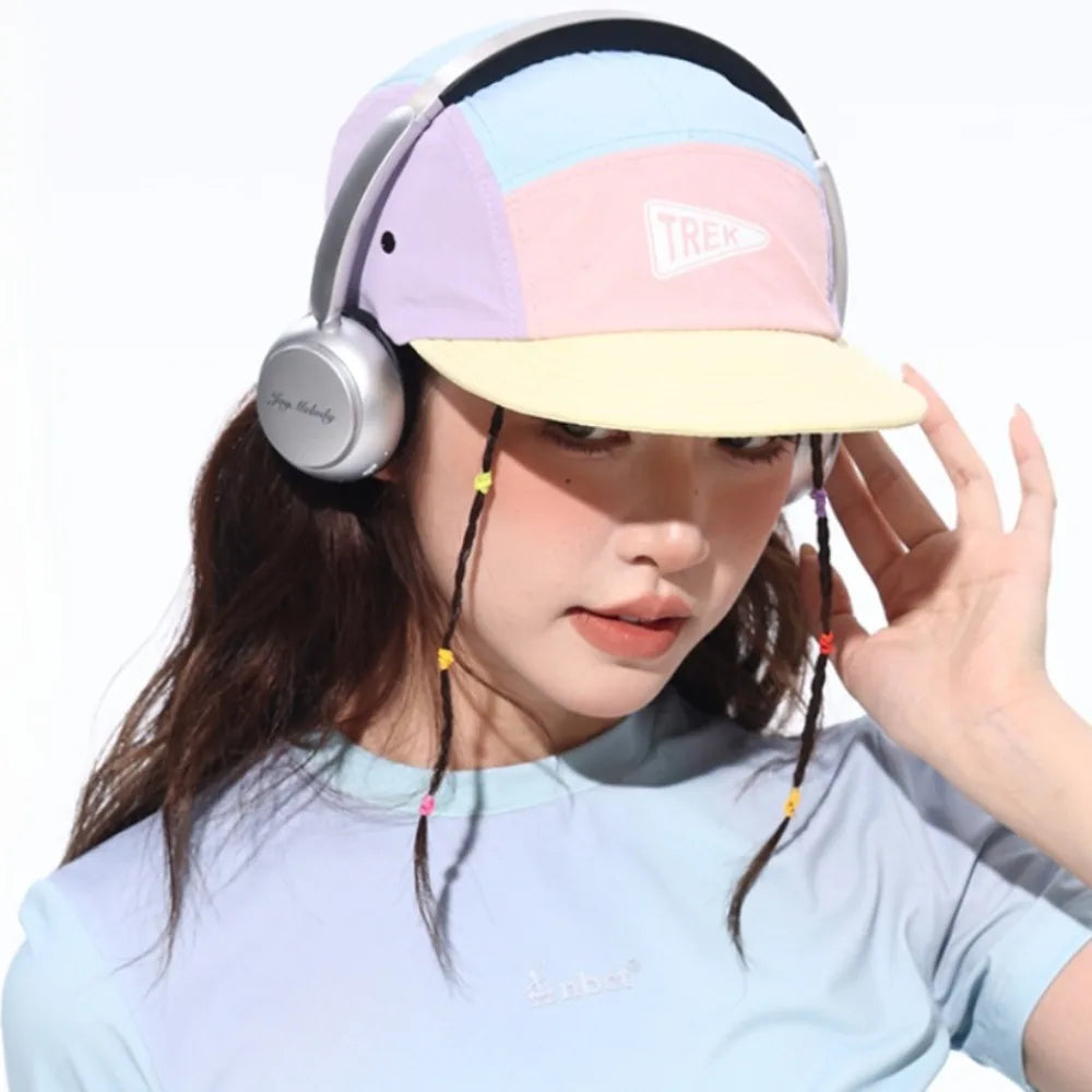 Casquette de baseball à 5 panneaux et à visière courte, brodée - Casquette de soleil pour femme, en maille respirante à séchage rapide, légère, élégante et polyvalente