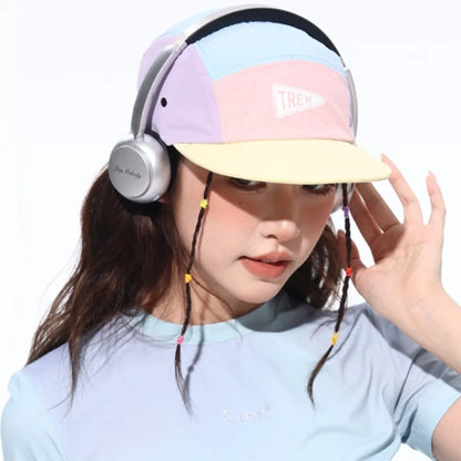 Casquette de baseball à 5 panneaux et à visière courte, brodée - Casquette de soleil pour femme, en maille respirante à séchage rapide, légère, élégante et polyvalente