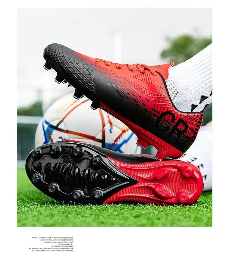 Low-Cut Football Cleats with Long TF Studs, Wear-Resistant and Flexible, Suitable for Outdoor Field Sports