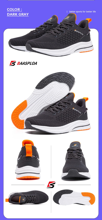 Ténis de corrida para homem Baasploa – Ténis casuais de malha, leves e de design, para corrida, respiráveis, com atacadores, para caminhada desportiva