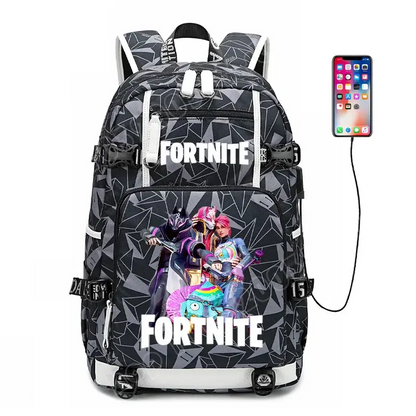 Fortnite-Print-Schülerrucksack für Jungen und Mädchen, Schulrucksack mit großem Fassungsvermögen, wasserdicht, leicht und strapazierfähig, Geburtstagsgeschenk
