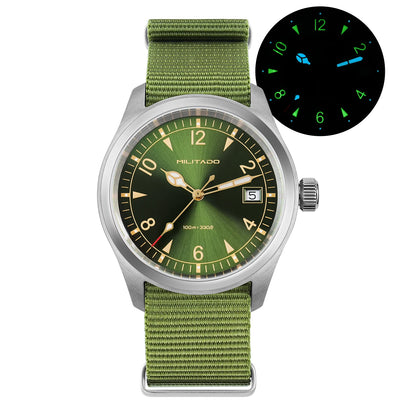 Militado ML08 Quartz Watch Ronda 515 Movement Domed Sapphire Wristwatch BGW9 Luminous 10Bar Waterproof 38mm Vintage Watches