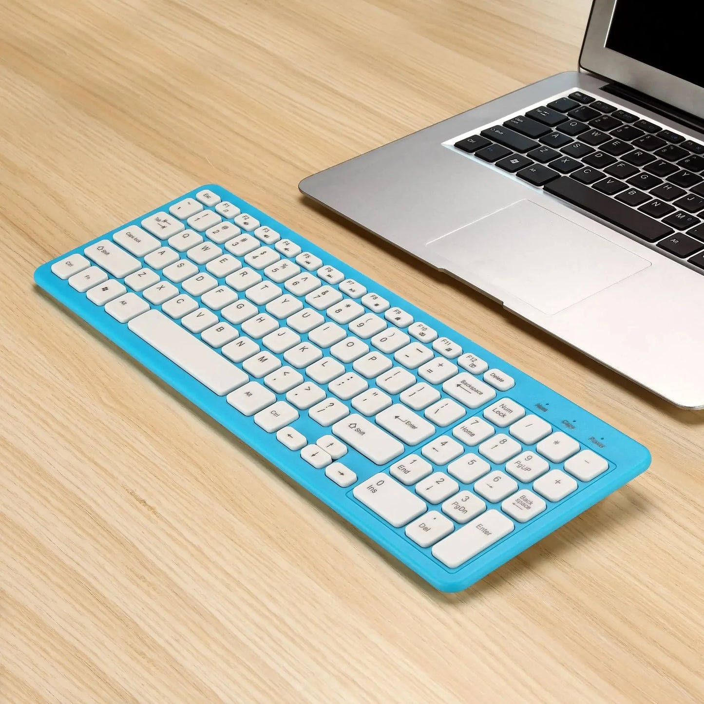 New Wireless 2.4G Keyboard with Numeric Keypad Silent Slim Gaming Keyboard with Mat for Windows Computer Desktop PC Notebook TV