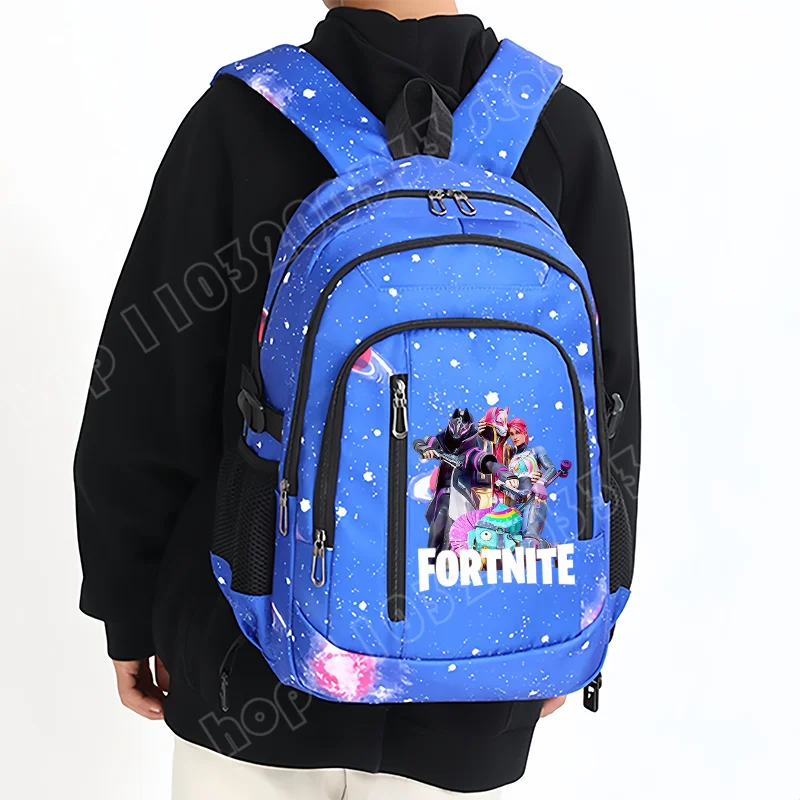 Fortnite Starry Sky Backpack Large Capacity Waterproof Laptop Bag Game Character Print Student Pack Boy Girl Back to School Bag