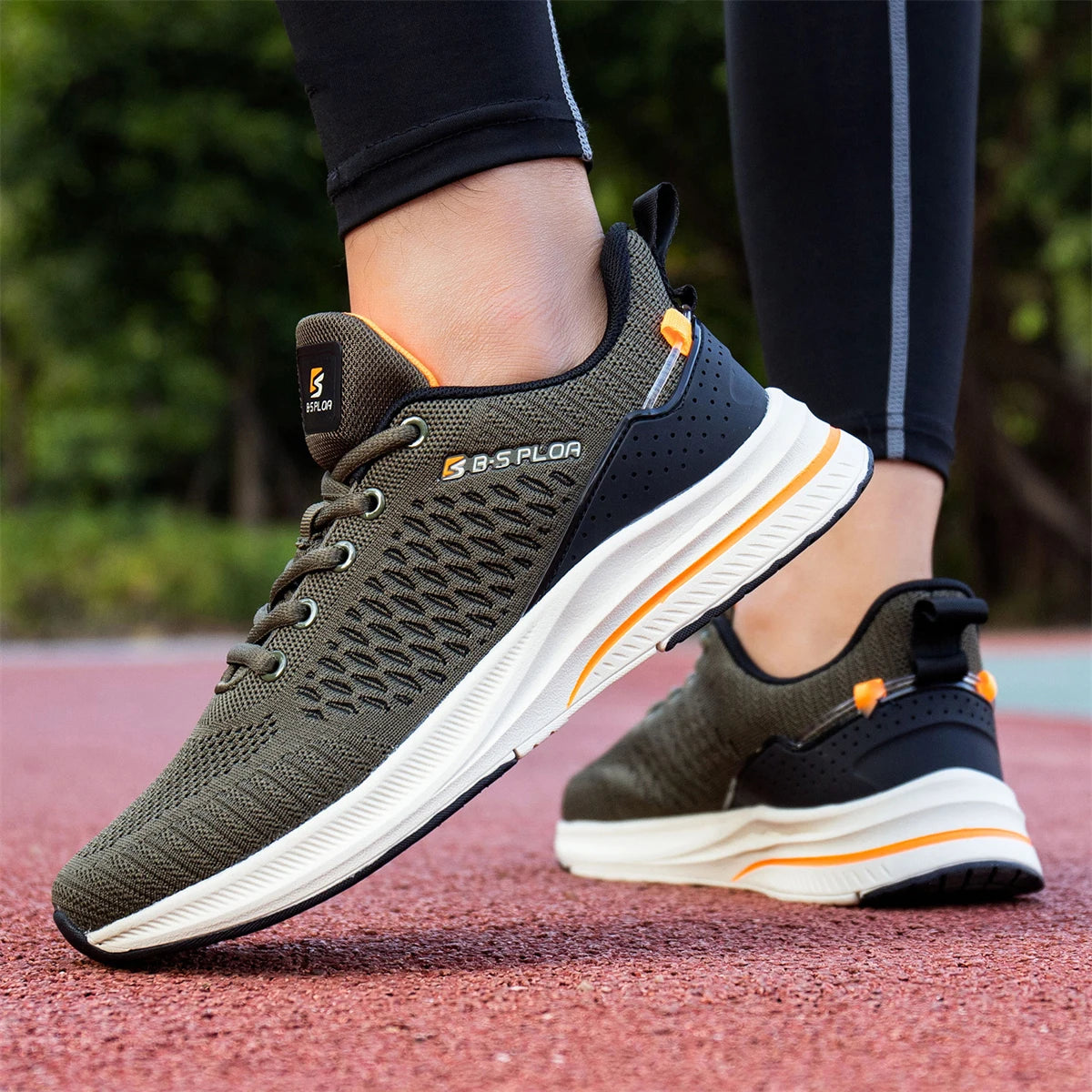 Ténis de corrida para homem Baasploa – Ténis casuais de malha, leves e de design, para corrida, respiráveis, com atacadores, para caminhada desportiva