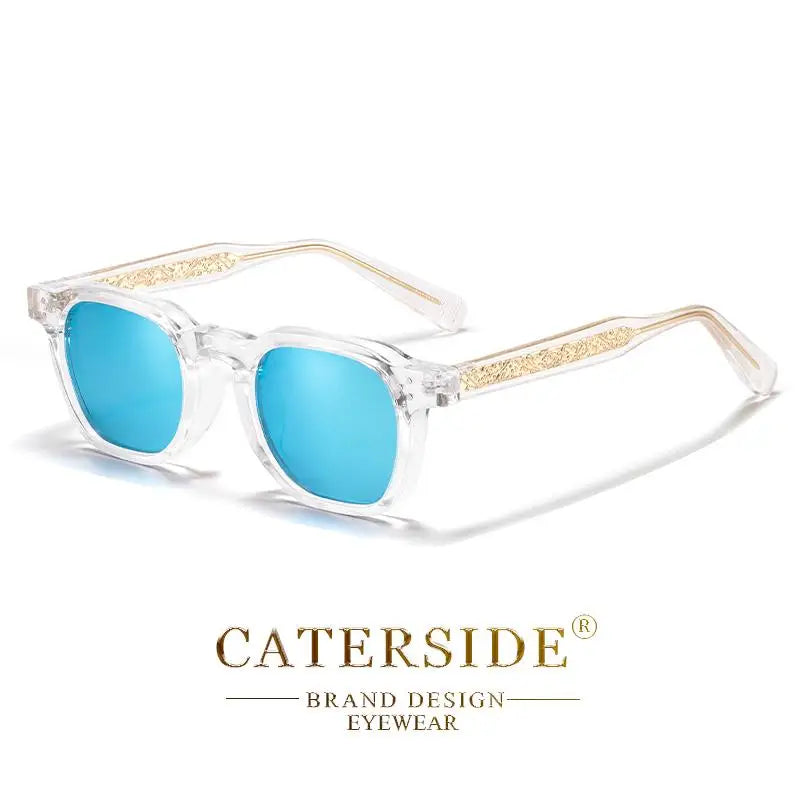 CATERSIDE Fashion Mirror Men Polarized Sunglasses Luxury Core Insert Leg Design Sun Glasses Women Party Outdoor Travel Glasses