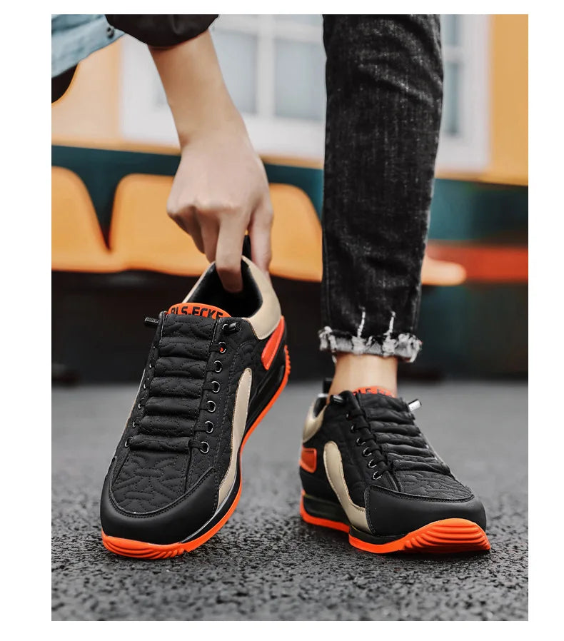 Men's Casual Sports Shoes Breathable Comfortable Flat Heel Low Cut Lace up Leather Upgraded Version of the Classic AGAM Shoe
