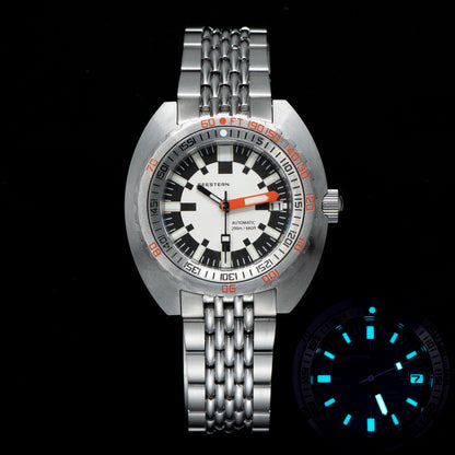 SEESTERN Men Diving Watch Automatic Luminous Date Waterproof Turn Bracelet Wristwatches Retro SUB300T Mechanical Sapphire Glass