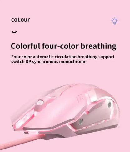 Carpbaba G3 Wired Gaming Mouse Silent Click Pink Mechanical Gaming Mouse for PC, Laptop, MacBook, Office & Esports