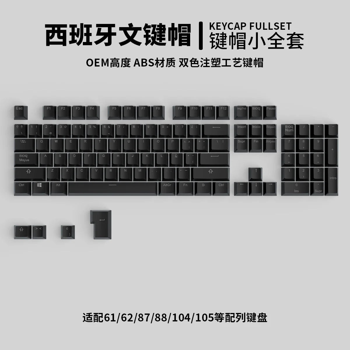 104 Teclas Keycaps Retroiluminadas Coreano Francês Russo Espanhol Alemão para Teclado Mecânico com Switch MX, Perfil OEM, Teclas ABS DIY