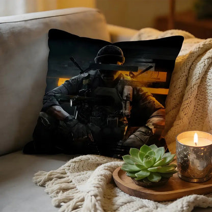 Cushion Cover Washed Linen Soft Breathable Decorative Case for Sofa Home Pillow cover Game C-Call of D-Duty Black Ops