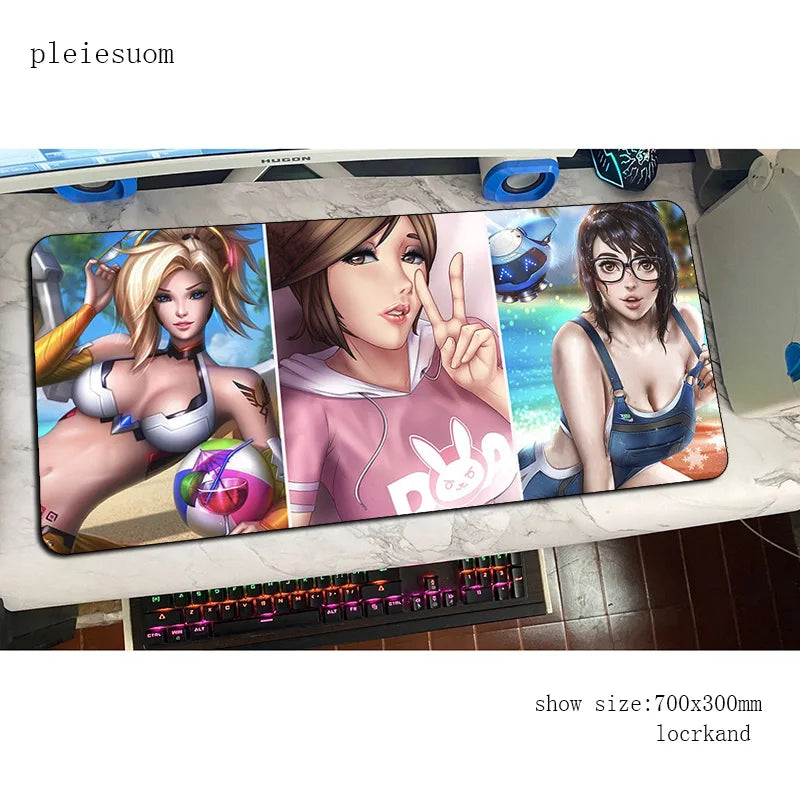 Tapete de rato gaming Overwatch com impressão HD, 900x400x3mm, para PC e secretária, tapete gamer para computador portátil e desktop