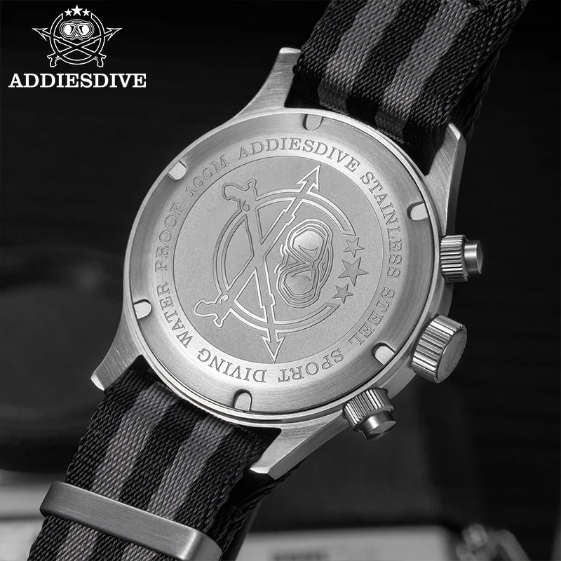 ADDIESDIVE 2025 Novo Relógio Masculino Panda Eye Retro de Luxo VK64 Quartz, Cronógrafo Desportivo para Homem, 100M Impermeável, Luminoso