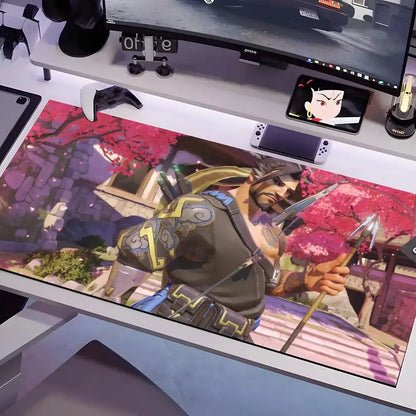 Overwatch pelės kilimėlis, kelių dydžių, didelis kvadratinis kompiuterio, biuro ir žaidimų stalo kilimėlis, guminis neslystantis pelės kilimėlis