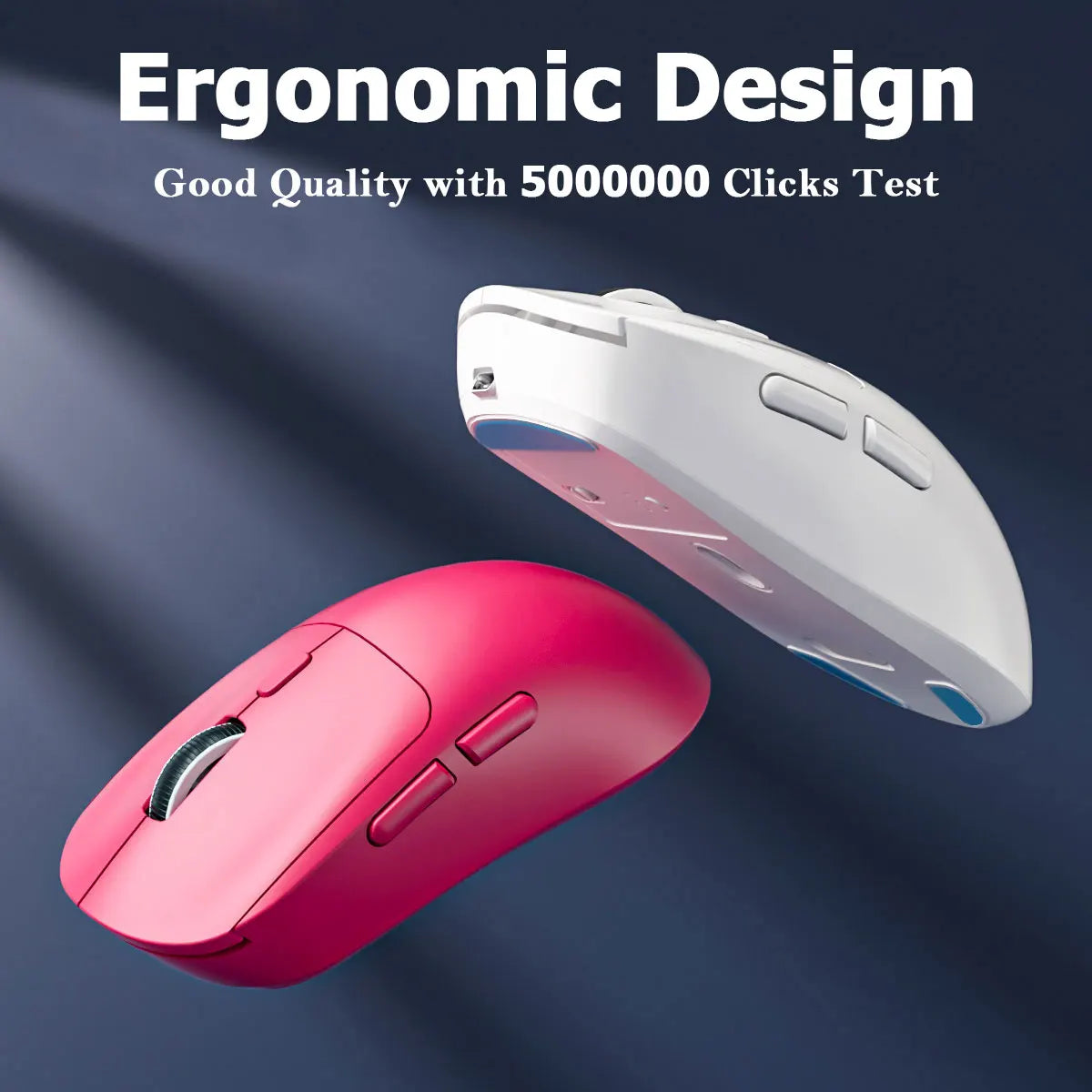 Rechargeable Wireless Bluetooth Gaming Mouse, Dual Mode 2.4G & Bluetooth Wireless Mouse, Silent High Precision Rechargeable Wireless Mouse for Laptop, PC, Mac & iPad