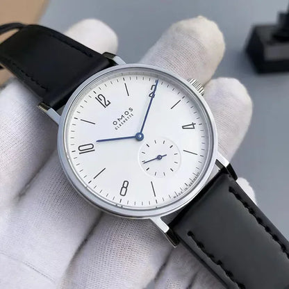 Men's 38mm automatic mechanical watch suitable for Seagull ST1701 self-winding movement, waterproof transparent back wristwatch.