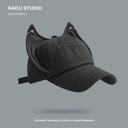 Casquette de baseball cowboy tendance « Niche Y2k Personality » avec oreilles de renard mignonnes, boucle métallique, visière ajustable, pour homme et femme, style hip-hop