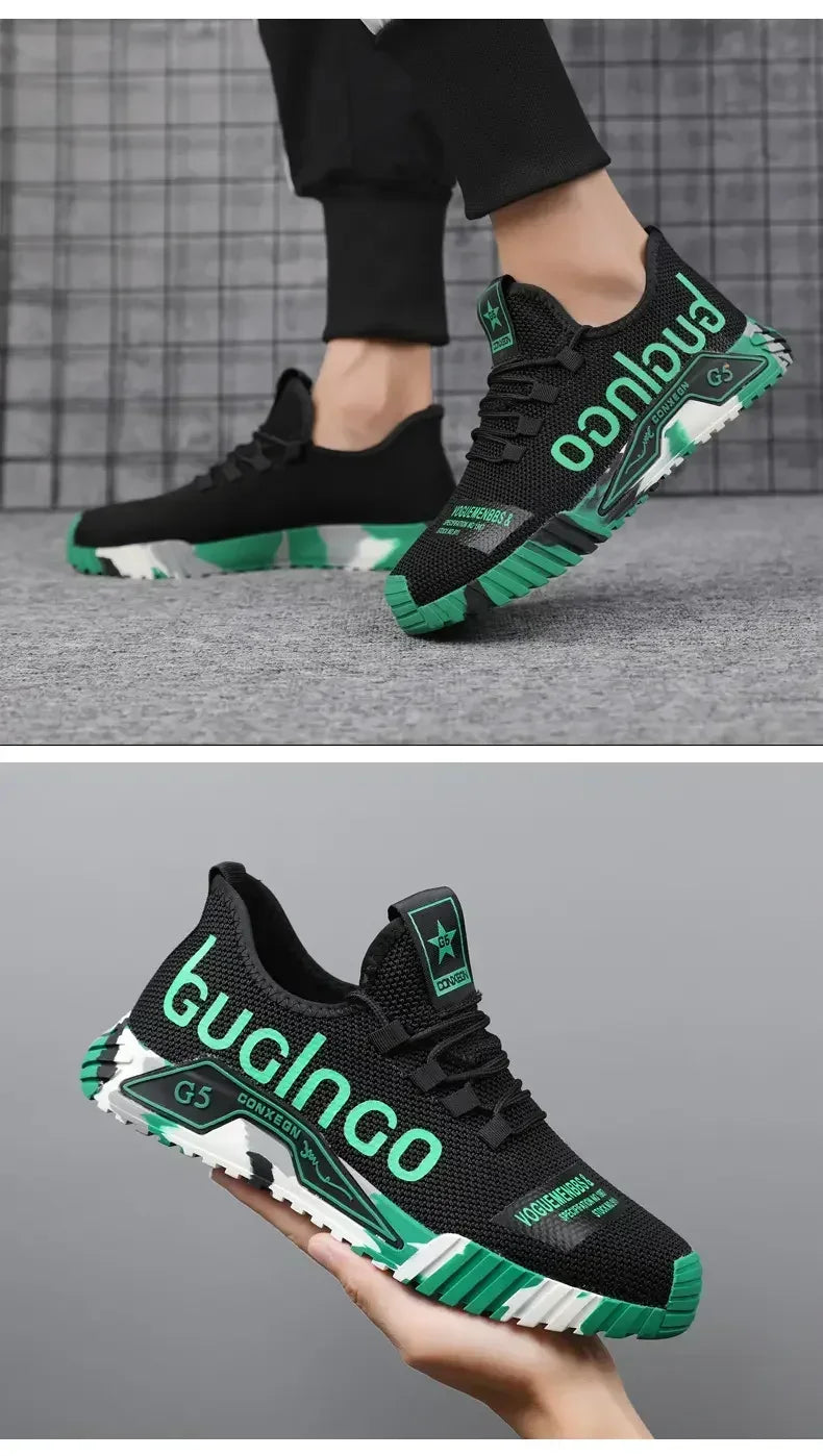 Gym New Vulcanized Lace-up Walking Sneakers Comfortable Wear-resistant Casual Shoes Walking Summer Mesh Flats Fashion Breathable