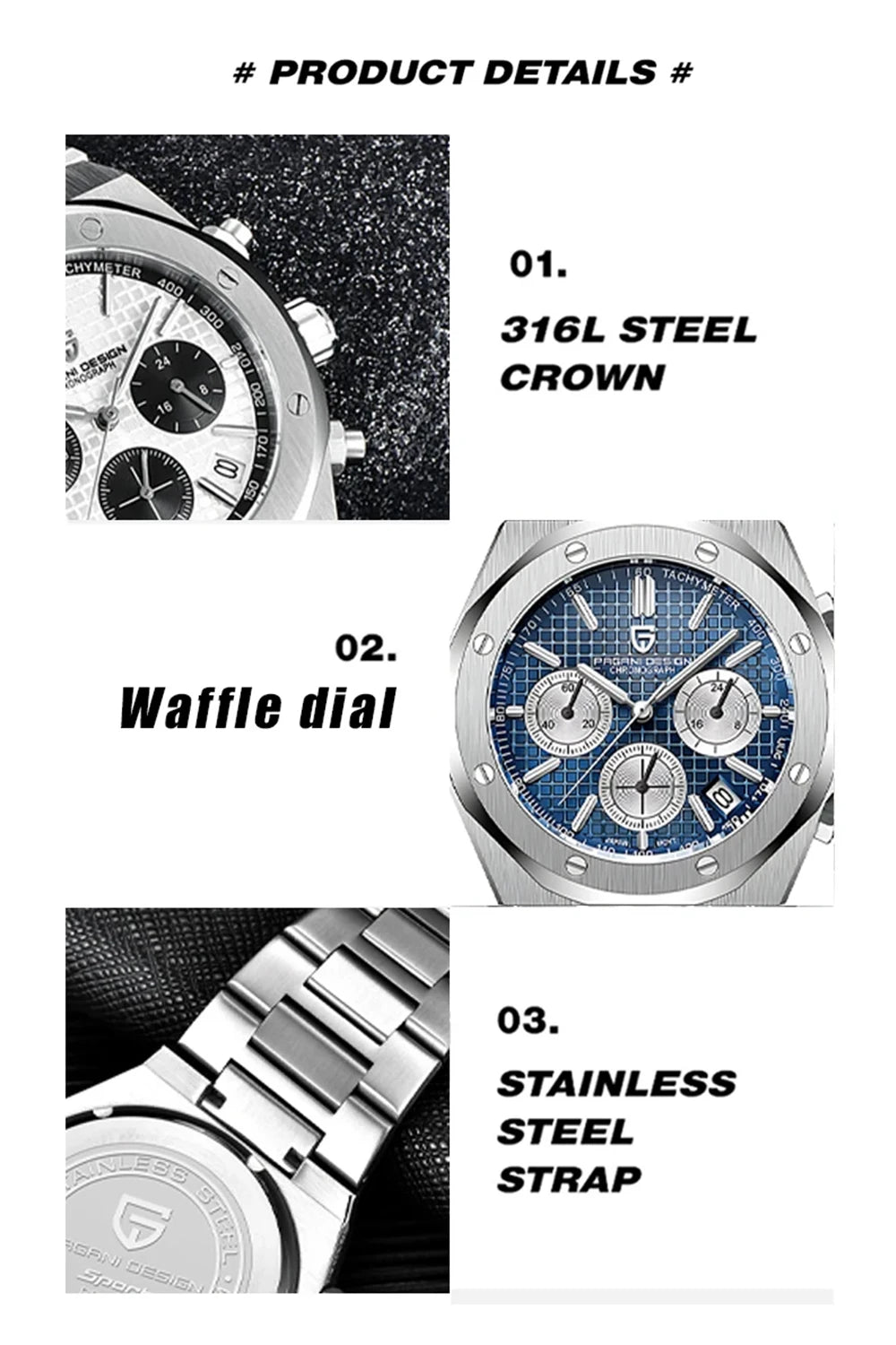 Pagani Design 2026 New Vk63 Fashionable Men V2 Quartz Chronograph Luxury Sapphire Stainless Steel Waterproof Sport 20Bar Luminou