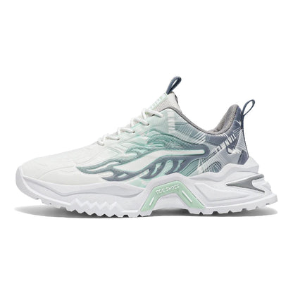 Scarpe sportive da uomo alla moda con lacci, versatili, antiscivolo, con suola spessa, per adolescenti, da indossare tutti i giorni, comode scarpe da corsa casual da uomo