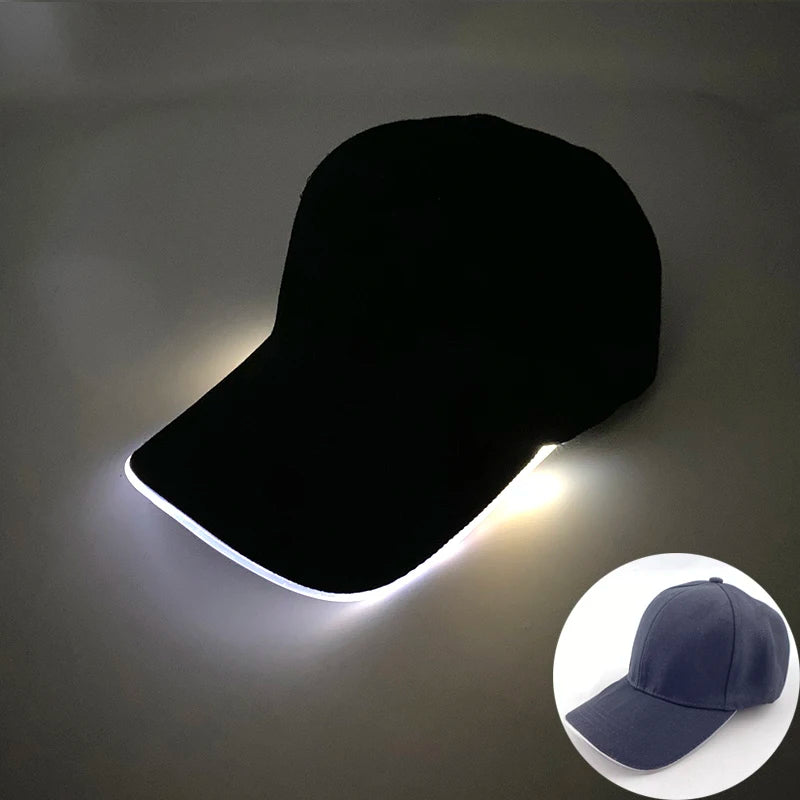Fashion Glowing Baseball Cap LED Light Up Hiphop Hat Bar Club Props Fluorescent Hat Men Women DJ Dance Supplies Costume