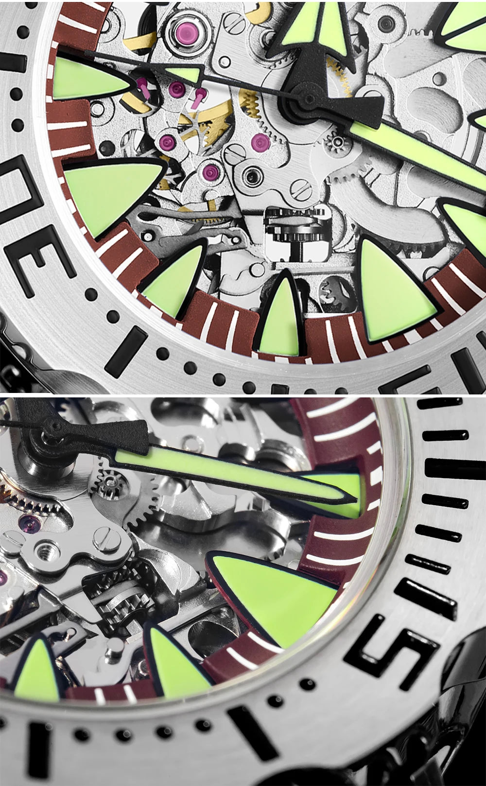 ADDIESDIVE luxury men's skeleton automatic watch sapphire glass BGW9 luminous diver's watch 200m men analog mechanical watches