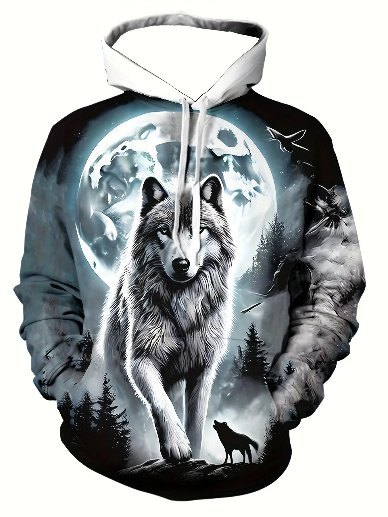 Animal Wolf graphic Men's Fashion 3D Print Outdoor Hoodie Streetwear Hoodies Hooded Front Pocket Designer Hoodie Sweatshirt