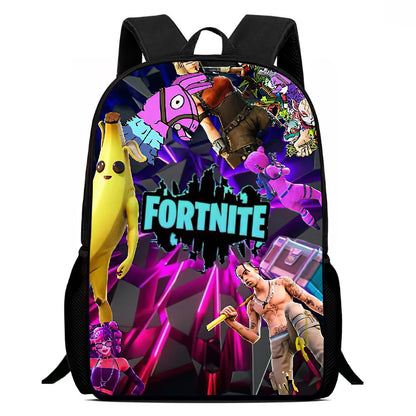 Mochila Escolar Fortnite de 15 Polegadas com Desenho Animado para Crianças, Meninos e Meninas, Mochila Leve com Estampado de Jogo, Grande, Adequada para Idades dos 5 aos 8 Anos