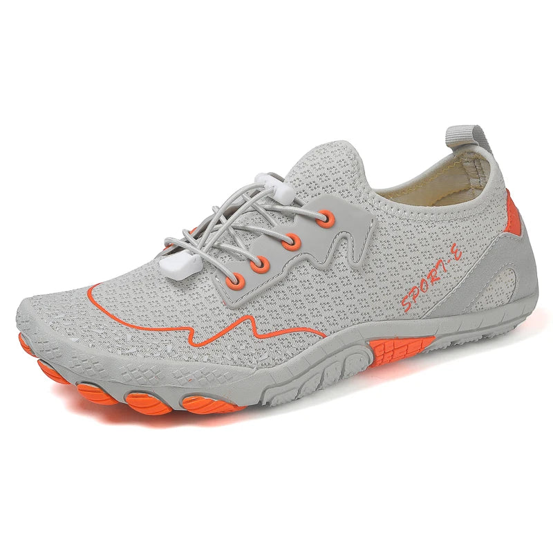 Novos sapatos aquáticos 2025 barefoot para praia e desporto, sapatos de natação antiderrapantes de alta qualidade, sapatos desportivos casuais de cinco dedos unissexo
