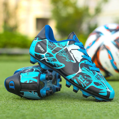 Kids Soccer Shoes Society Long Spikes Futsal Boot Turf Training Sports Football Cleats 2024 New Children Football Studs