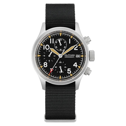 Militado ML1868KF Quartz Watch VK67 Chronograph Movement Military 3 Dial Vintage Watch 100m Waterproof Sapphire Crystal Watches