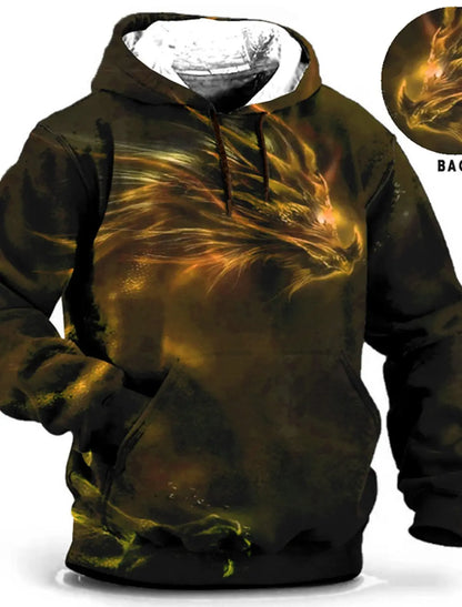 Chinese New Year Dragon Hoodie Mens Graphic Animal Prints Daily Classic Casual 3D Pullover Streetwear Hoodies Long Sleeve Hooded