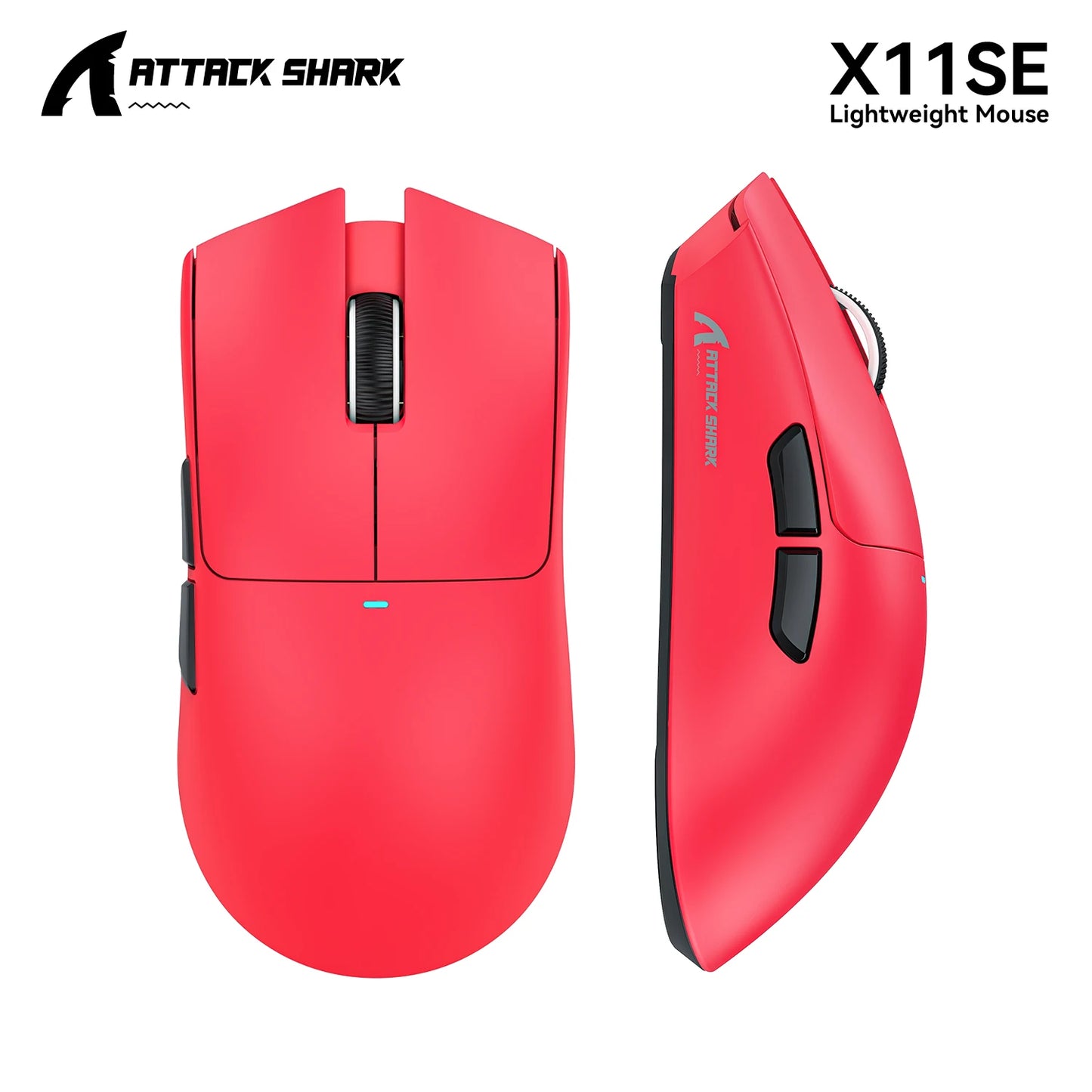 Rato gaming ATTACK SHARK X11 e rato sem fios X11 SE 22000 DPI, sensor PAW3311, BT/2.4G/com fios, leve 59g, 2000W cliques