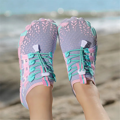 Men Women Water shoes Upstream Wading Swimming Barefoot Five Fingers Aqua Shoes Colorful Beach Seaside Light Unisex Sneakers New