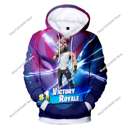 Children's Fortnite 2024 Sweatshirt 3D Digital Printed Hoodie Men's and Women's Pullover Jacket Long Sleeve Children's Gift