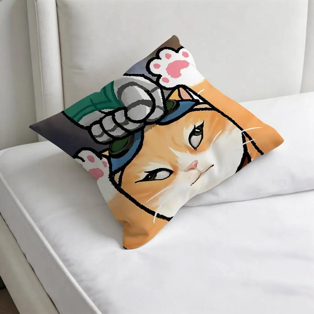 Capa de Almofada Quadrada Jetpack Cat O-Overwatch Gaming, Macia e Decorativa, para Sofá e Cama em Casa