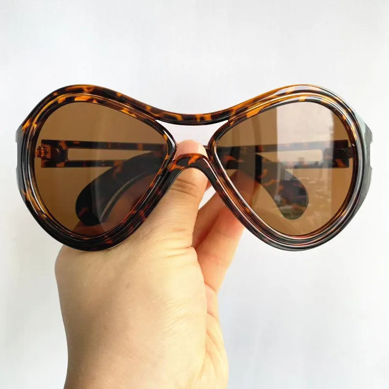 NEW Sunglasses Unisex Sun Glasses Anti-UV Spectacles Oversize Frame Eyeglasses Personality Ornamental Simplity Google