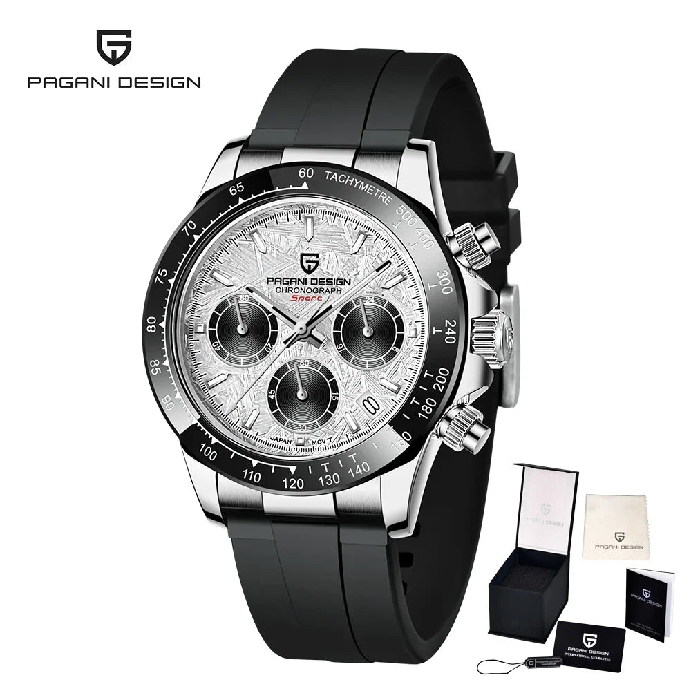 2026 New PAGANI DESIGN PD-1664 Meteorite Dial Fashion Men Quartz Wristwatches 100M Sapphire Glass Chronograph relogio masculino