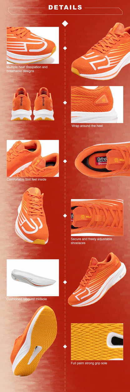 Zapatillas profesionales de running Baasploa para hombre, ligeras y transpirables, zapatillas deportivas de jogging para mujer con placa de carbono y suela antideslizante