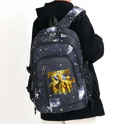 Fortnite Starry Sky Backpack Large Capacity Waterproof Laptop Bag Game Character Print Student Pack Boy Girl Back to School Bag