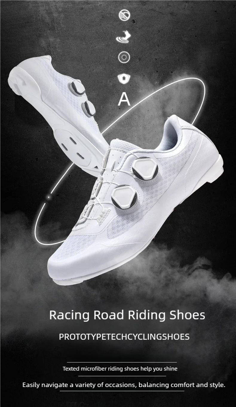 Speed Cycling Sneaker Men's Road Cycling Shoes Cleat Shoes Spd Shoes Cycling Flat Pedal Shoes Man Bike Outdoor Footwear White