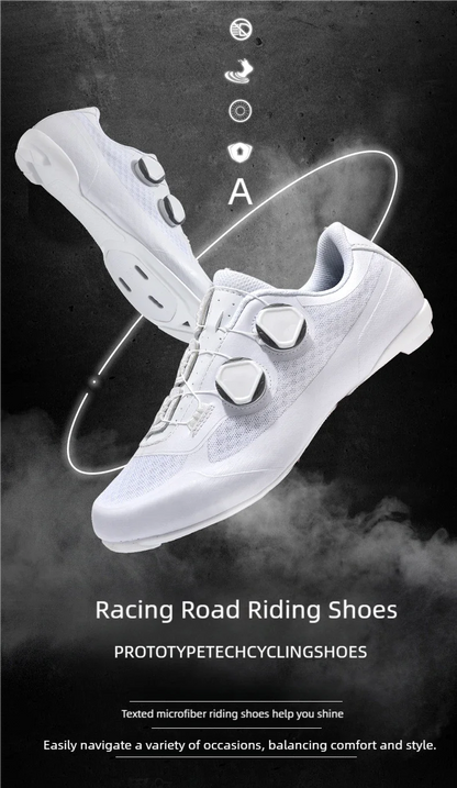 Speed Cycling Sneaker Men's Road Cycling Shoes Cleat Shoes Spd Shoes Cycling Flat Pedal Shoes Man Bike Outdoor Footwear White