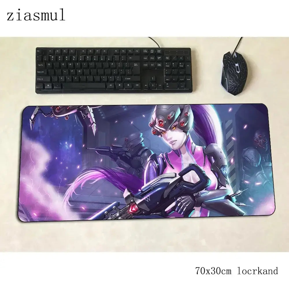 Tappetino mouse Overwatch cartoon per computer 700x300x3mm, tappetino gaming grande Indie Pop per mouse e tastiera, giochi PC gamer da scrivania