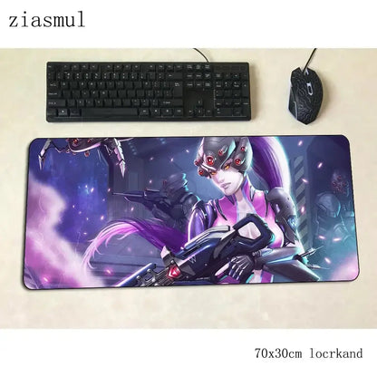Tappetino mouse Overwatch cartoon per computer 700x300x3mm, tappetino gaming grande Indie Pop per mouse e tastiera, giochi PC gamer da scrivania