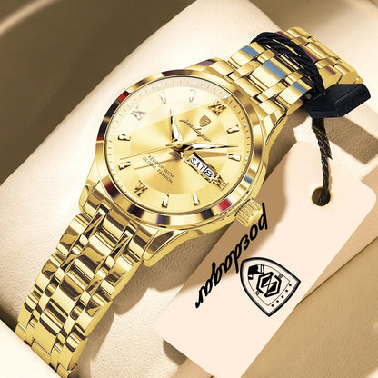 POEDAGAR Luxury Elegant Woman's Watches Luminous Waterproof Stainless Steel Ladies Wristwatch Quartz Week Date Women Watch Reloj