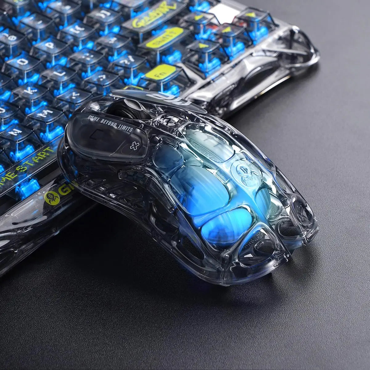 Rato Gaming Sem Fios GravaStar Mercury M2, Design Leve Alveolado, 5 Níveis de DPI Programáveis, 26,000 DPI, Sensor PAW3395DM