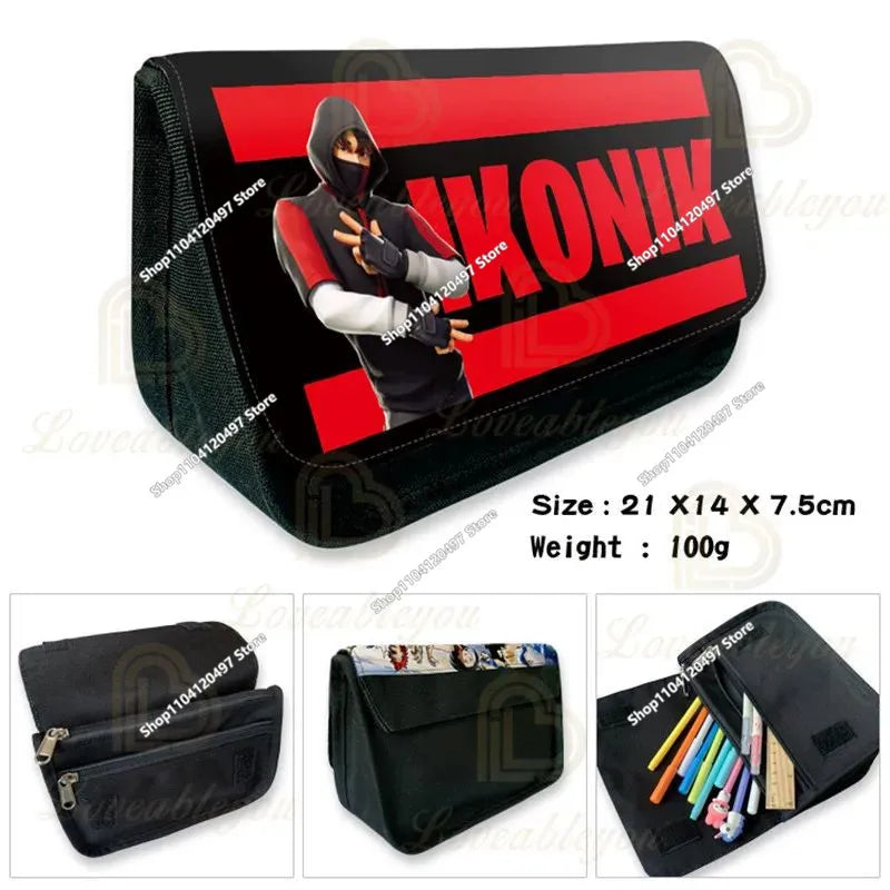 Anime Pencil Bag Kawaii Fortnite Pencil Case Large Capacity Waterproof Handheld Cosplay Pencil Pouch Office Stationary Gift Toy