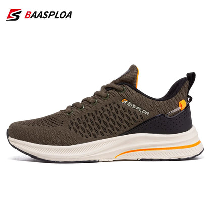 Baasploa Men Running Shoes New Breathable Mesh Sport Sneakers Plus Size 41-48 Male Classic Casual shoes Non-slip Outdoor Comfort